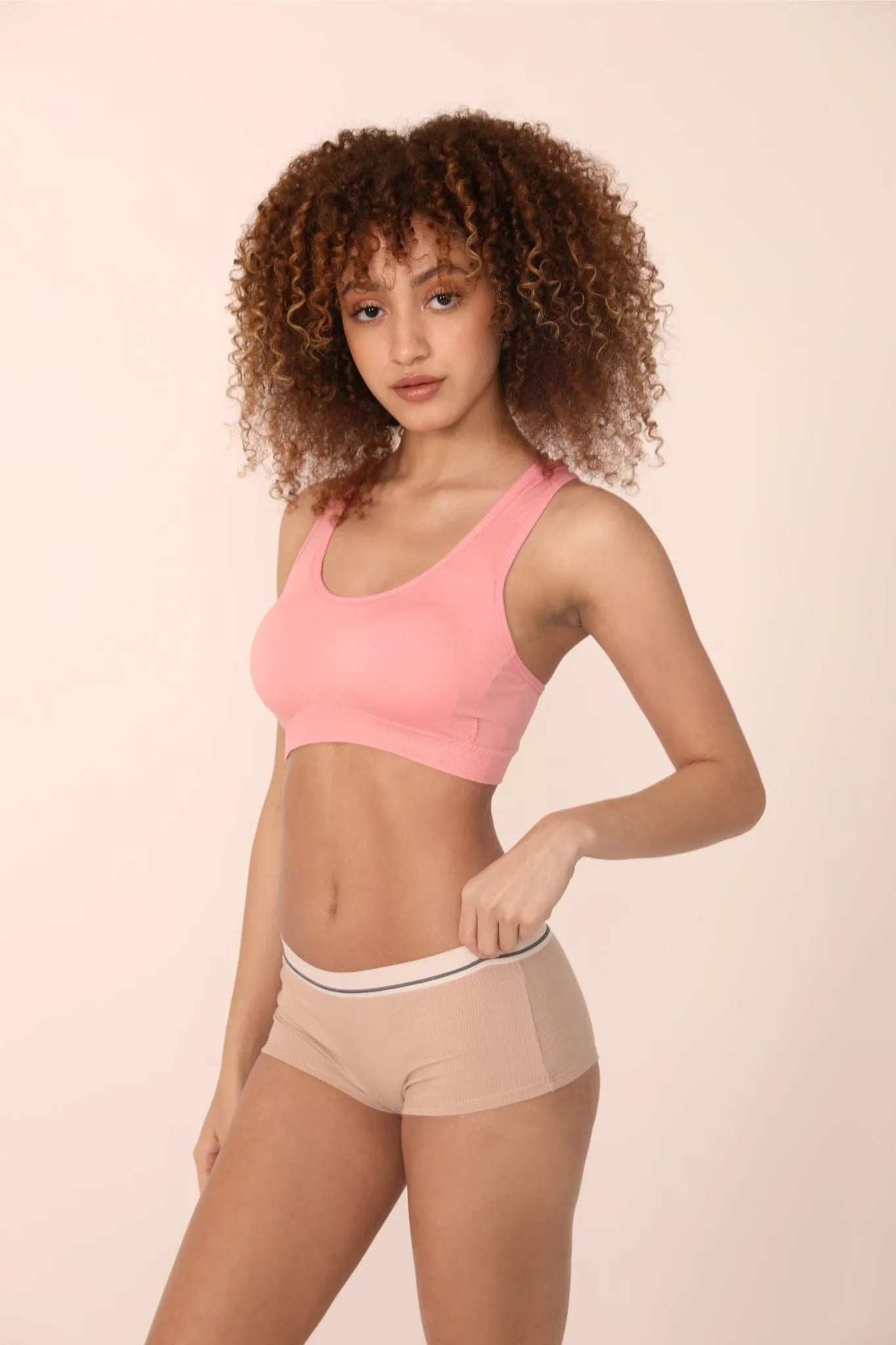ALAMAE Women's Hailey Rib Knit Cheeky Boyshort
