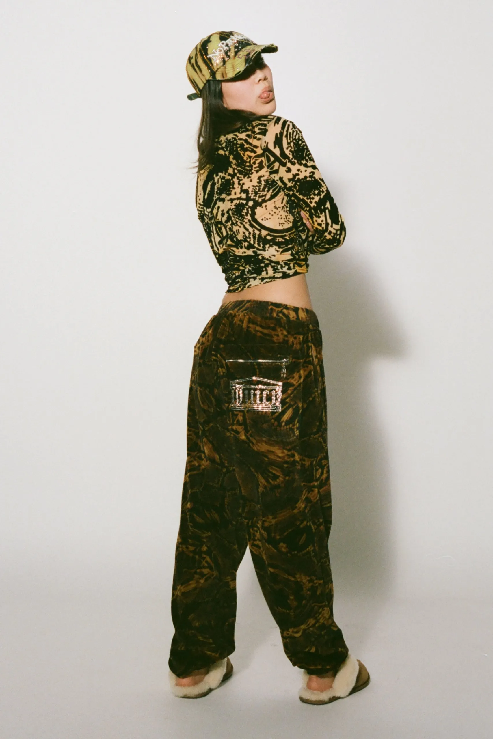 Aries x Juicy Couture Psysnake Flocked Mesh LS Top