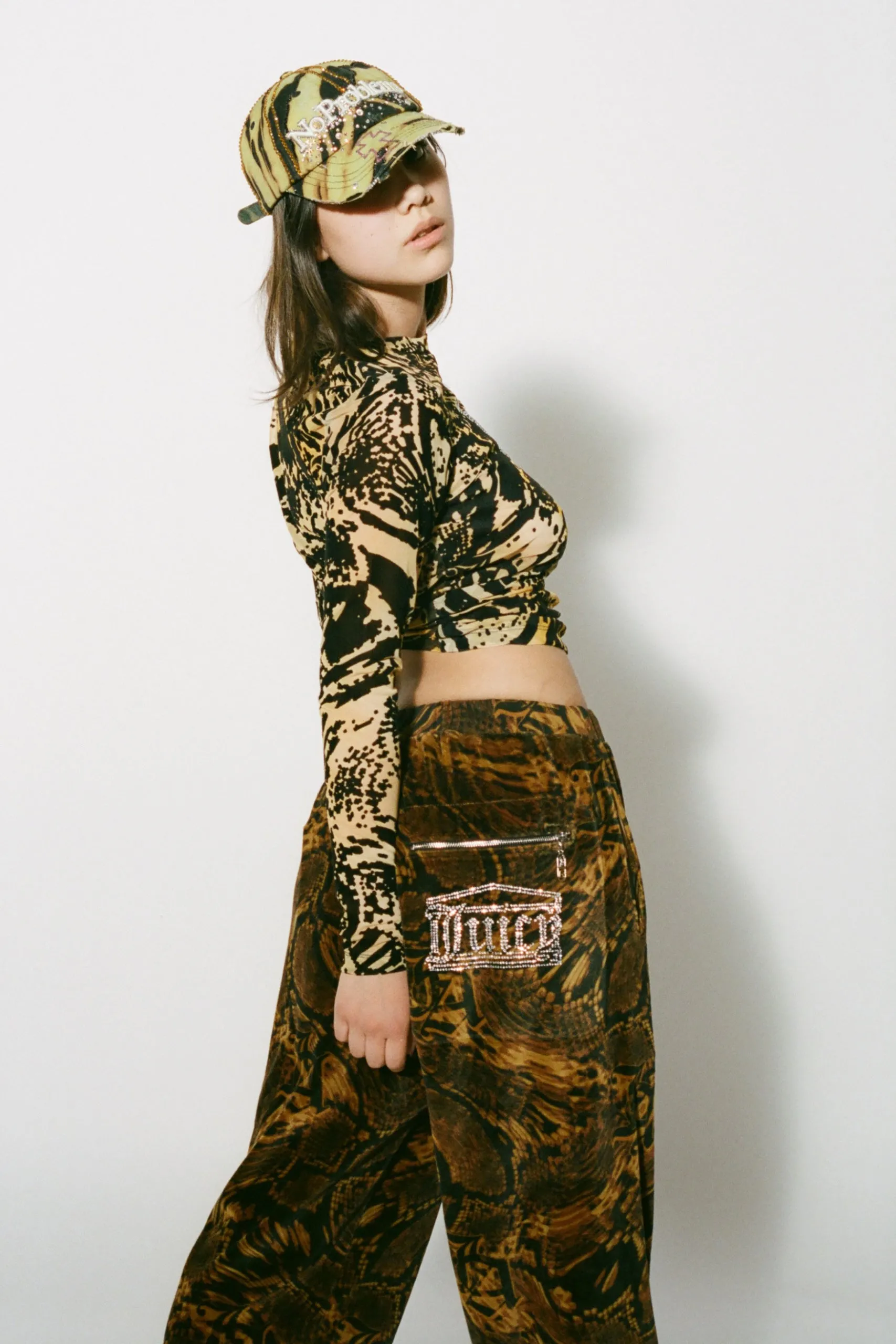 Aries x Juicy Couture Psysnake Flocked Mesh LS Top
