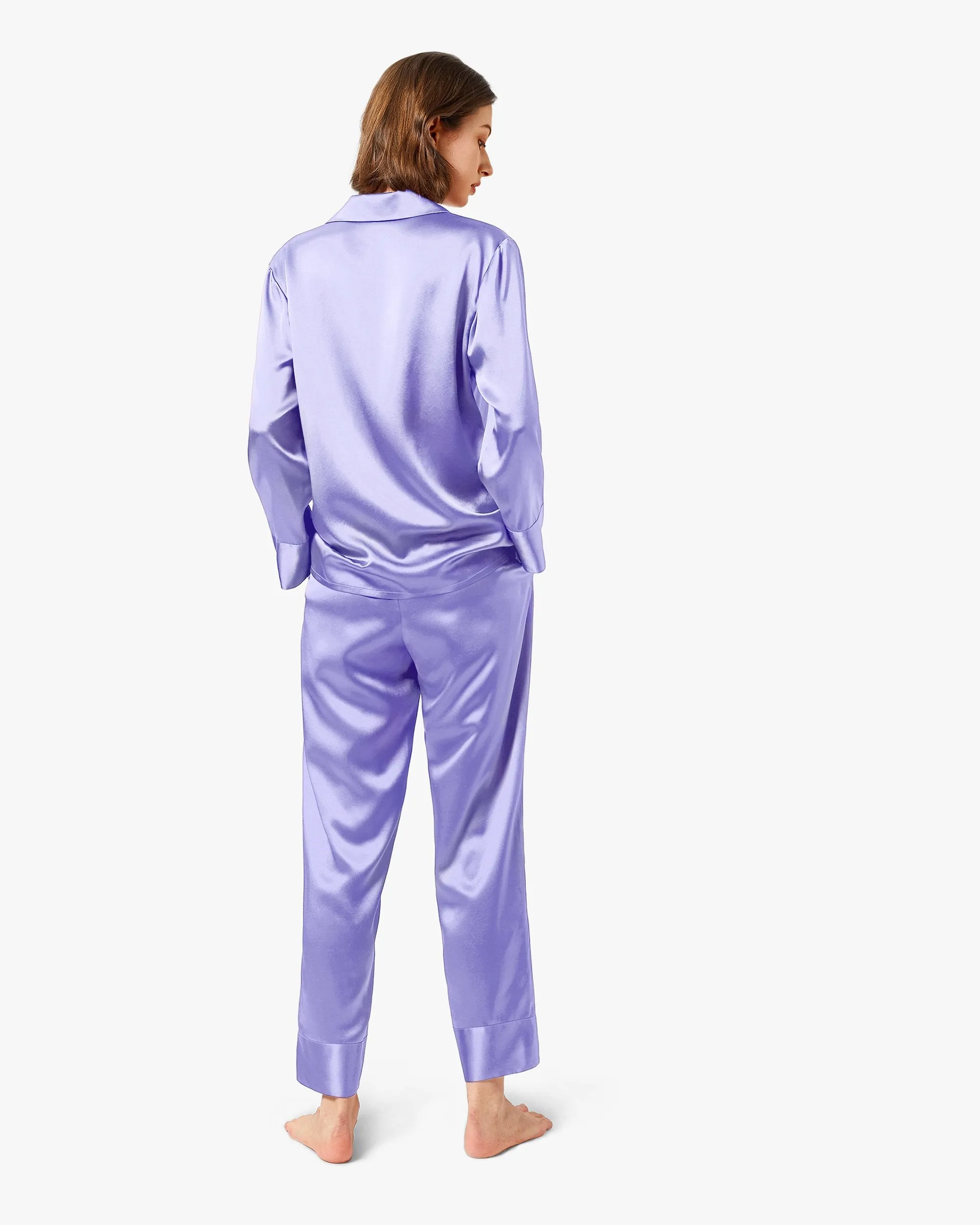At Home - Classic Silk Pajamas Set for Women