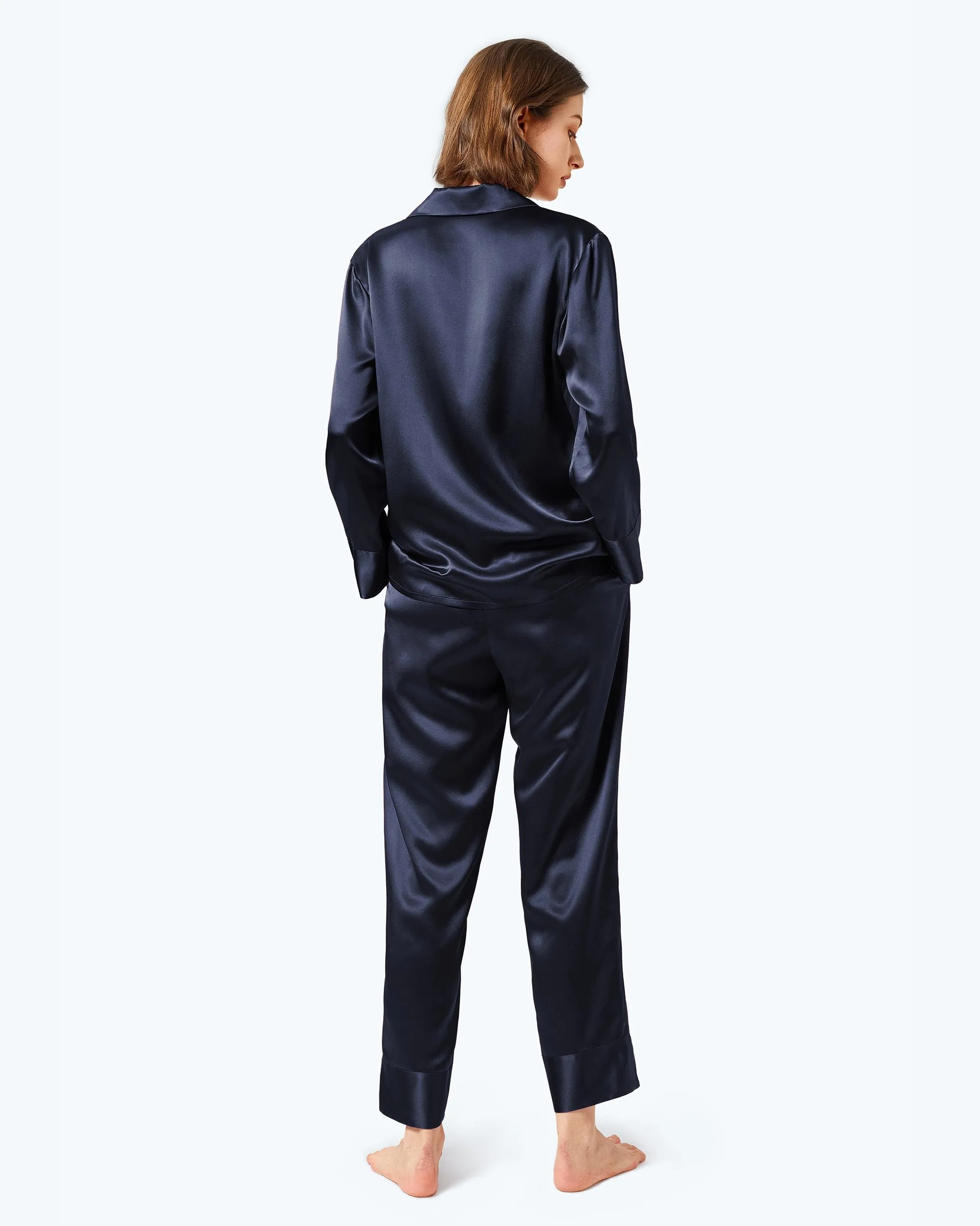 At Home - Classic Silk Pajamas Set for Women