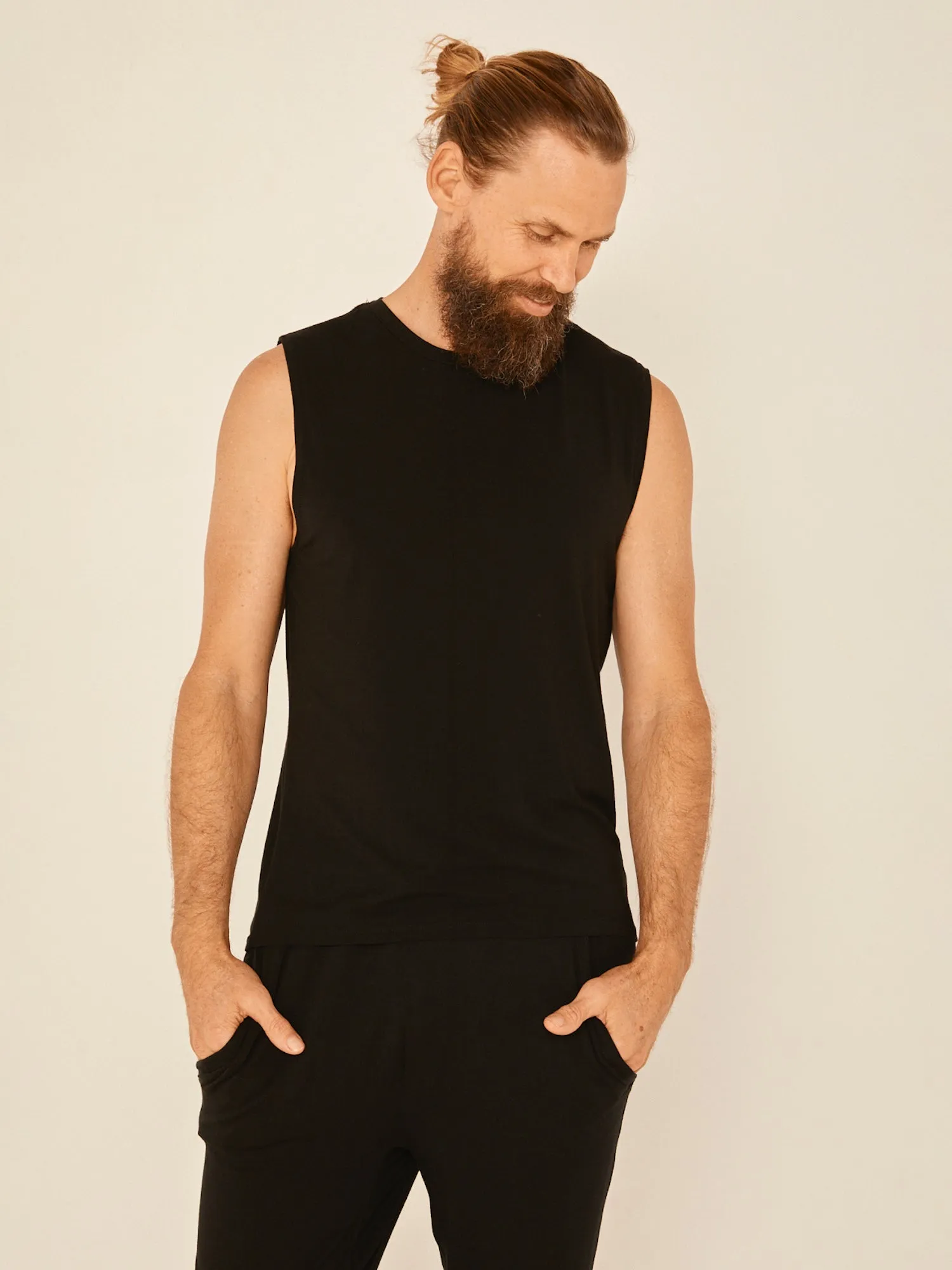 Bamboo Men's Tank Singlet - Black