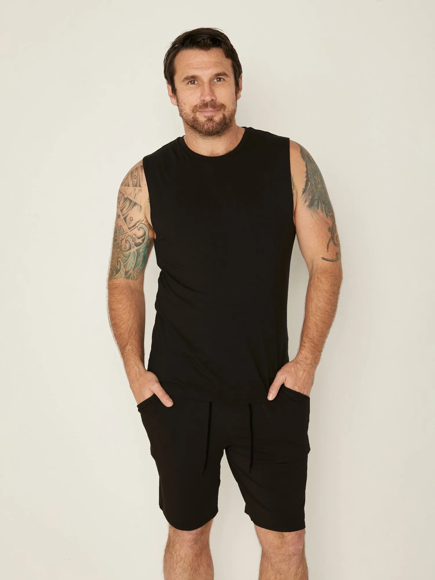 Bamboo Men's Tank Singlet - Black