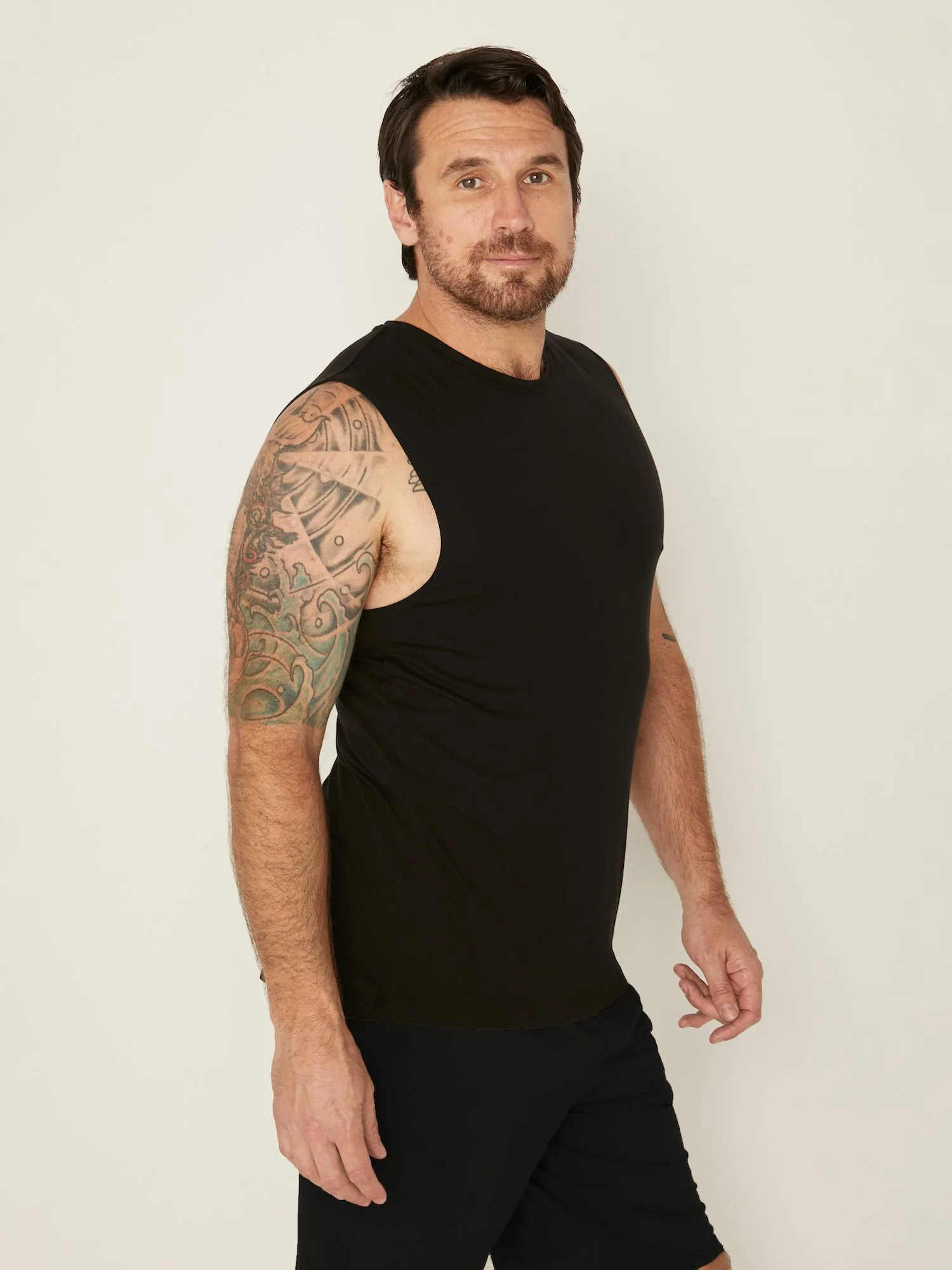 Bamboo Men's Tank Singlet - Black