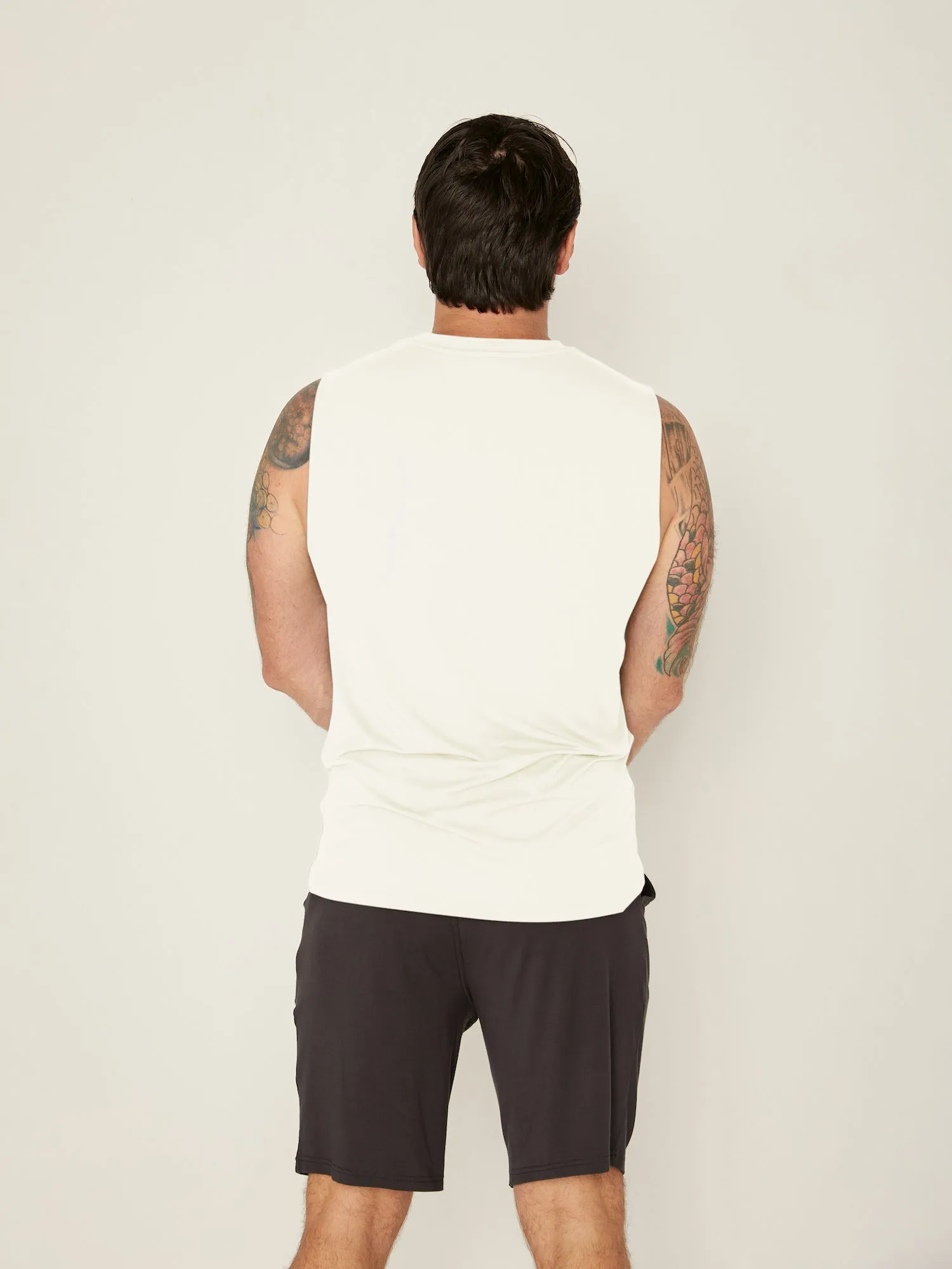 Bamboo Men's Tank Singlet - Cream