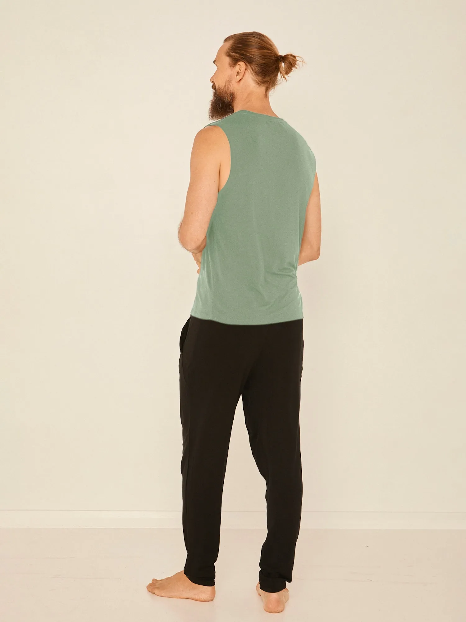 Bamboo Men's Tank Singlet - Eucalyptus