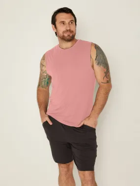 Bamboo Men's Tank Singlet - Pink Clay