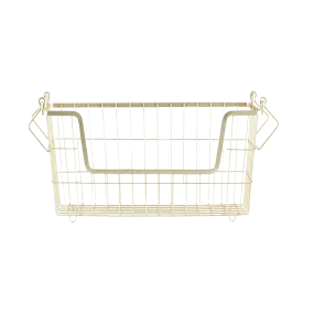 Basket with handles for underwear & socks in gold or black - low model