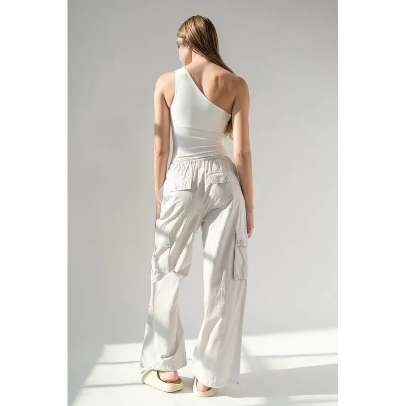 Carmen Asymmetric Cut-Out Bodysuit - White