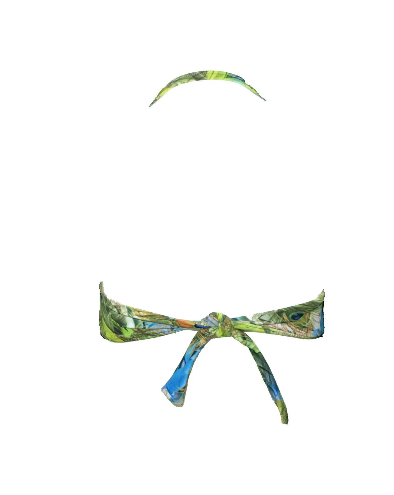 Cia Maritima Women's  Peacock Feather Print Plumage Bandeau bikini top, S