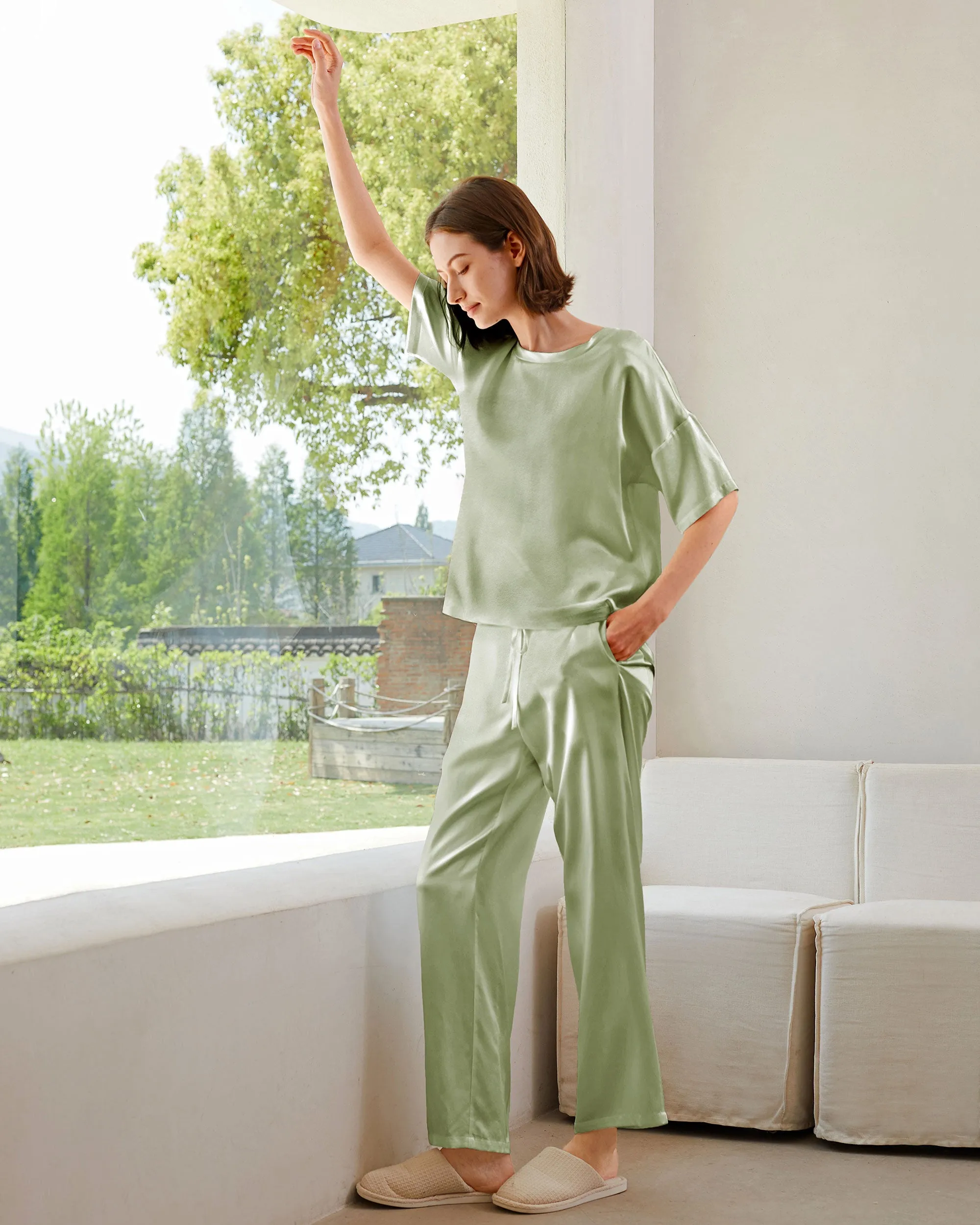 Clearance Sunday Morning Silk Pajamas