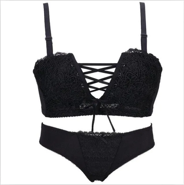 Drawstring Gathered Bras And Panties