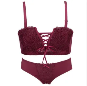 Drawstring Gathered Bras And Panties