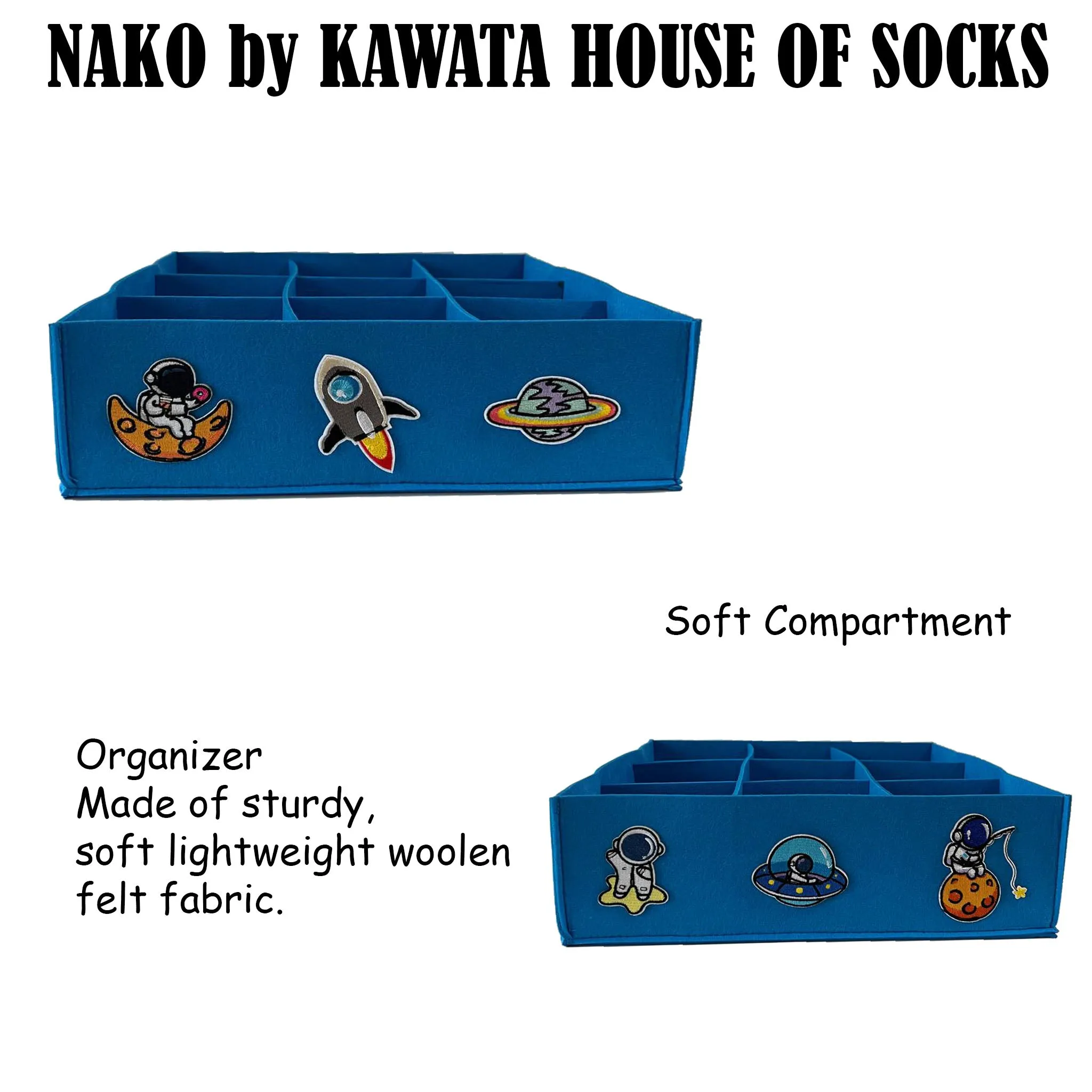 Eagrai Compartment Organizer - Blue Spaceship