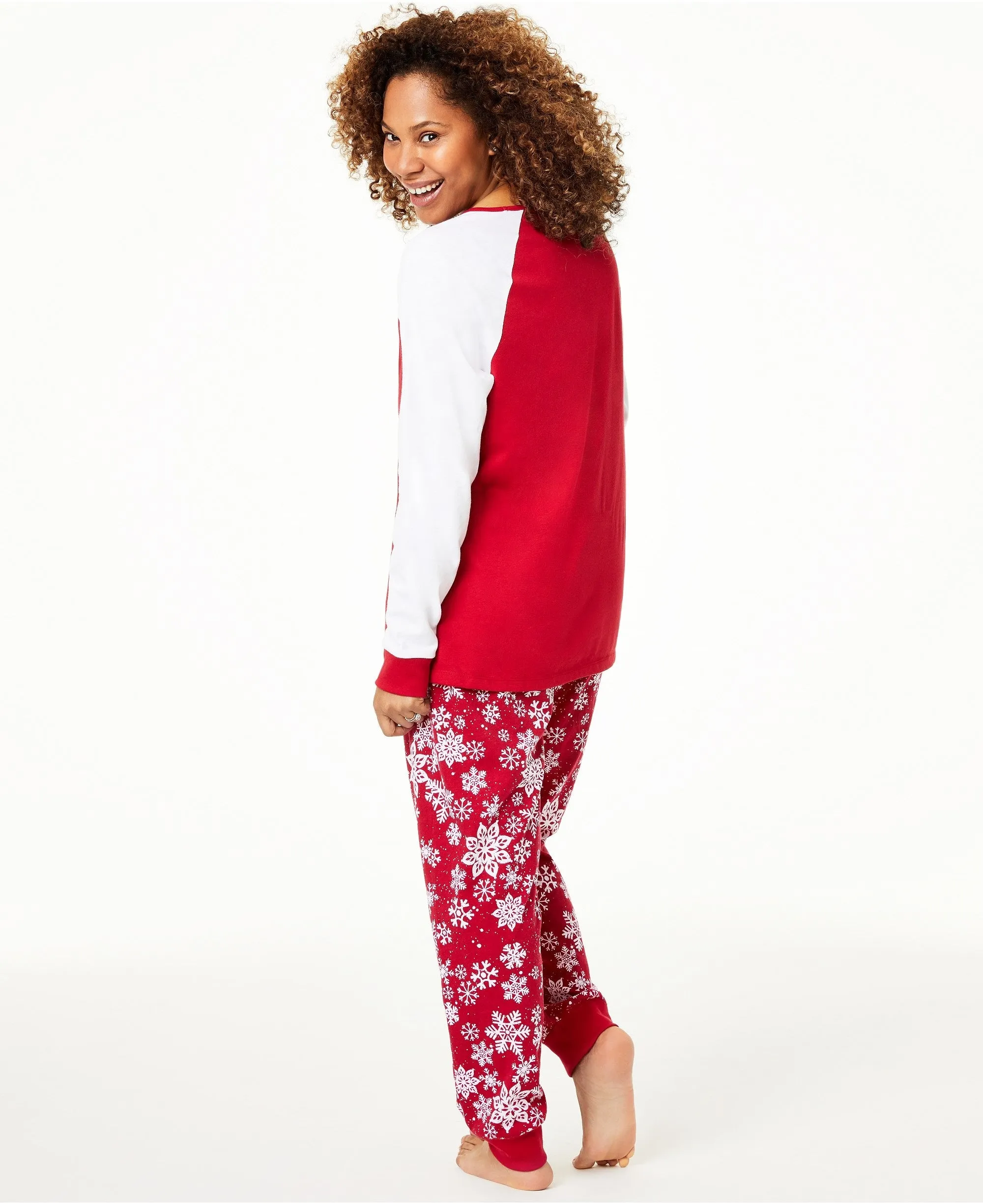 Family Pajamas Women's Merry Pajama Top ONLY, Red, L