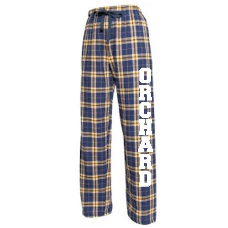FLANNEL PANTS / NAVY & GOLD PLAID