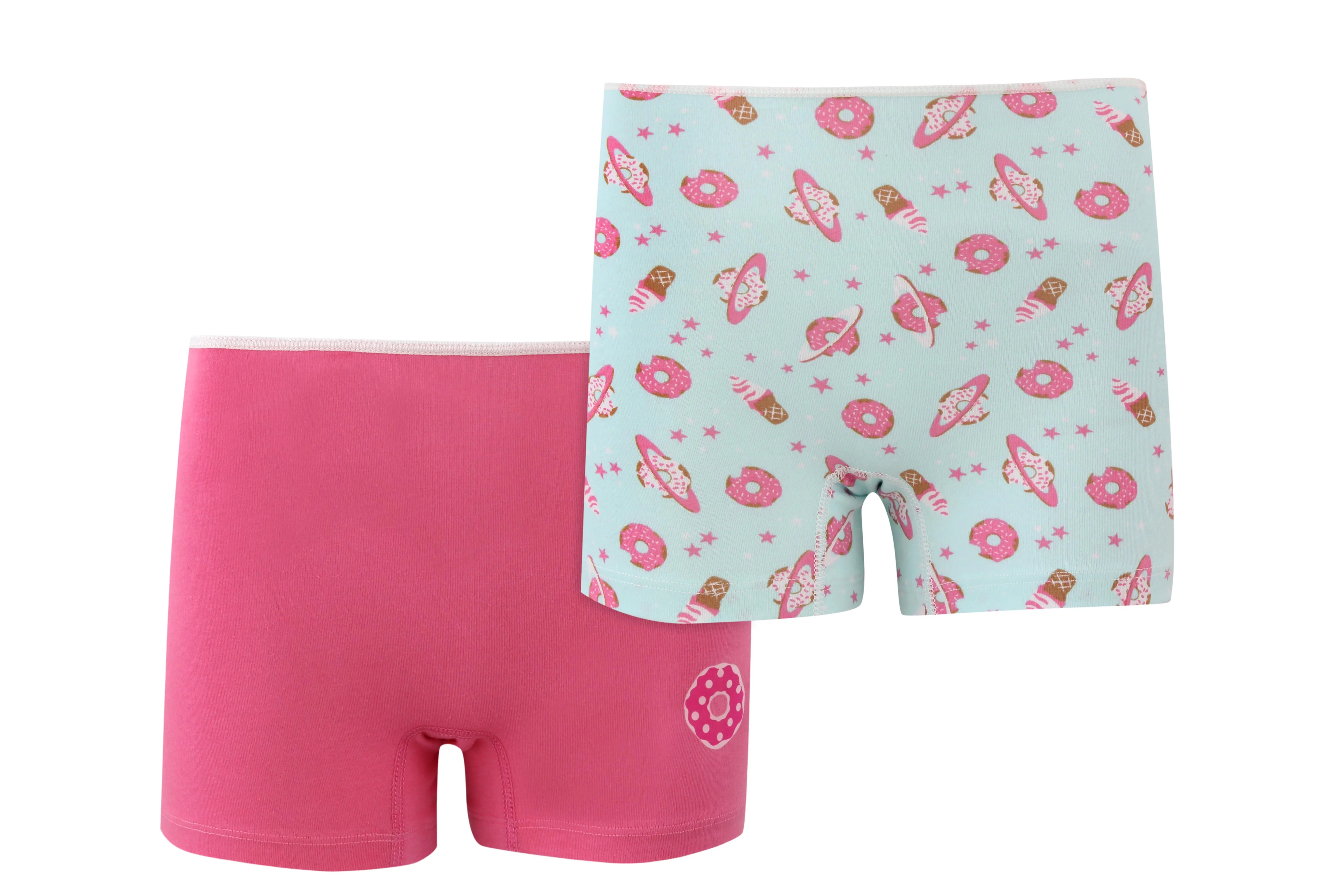 Girl's Boxer Shorts Underwear, 2 Per Pack