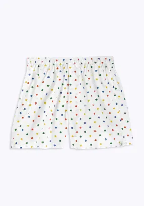 Gus Boxer in White Multi Bows