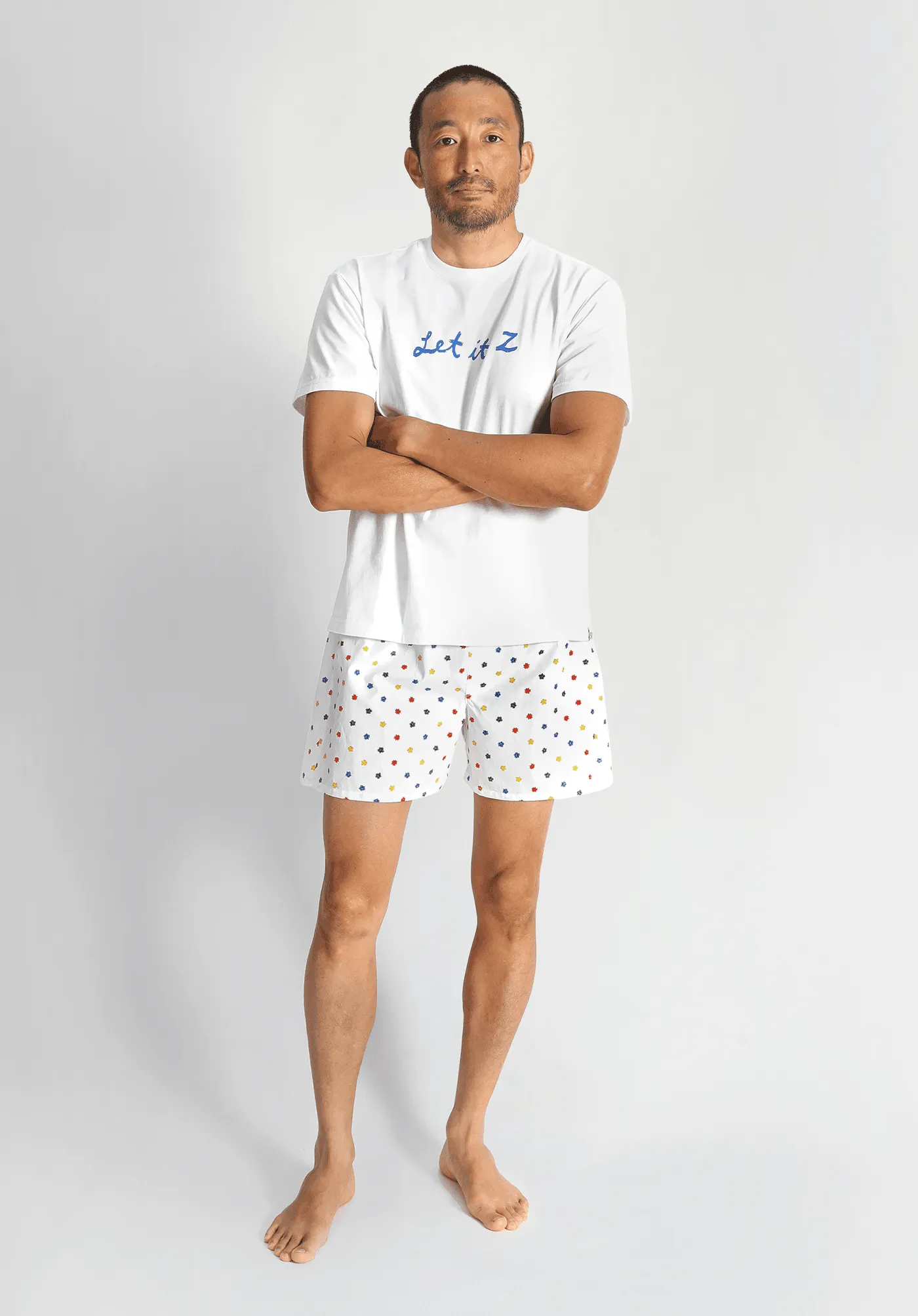Gus Boxer in White Multi Bows