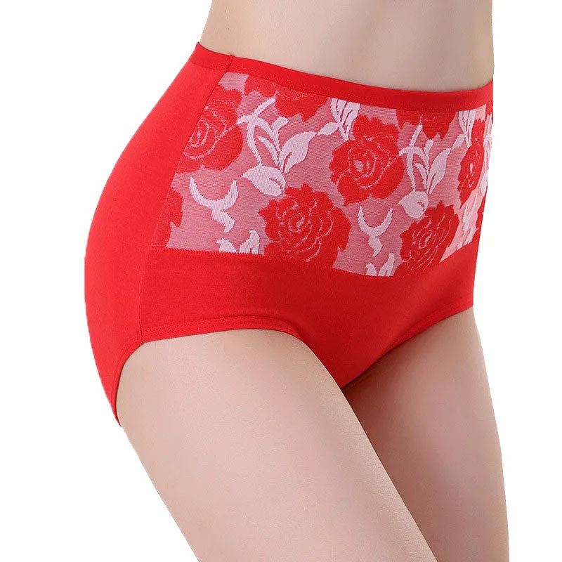 High Waist Cotton Women Briefs Sexy Healthy Panties Underwear Plus Size PP/L