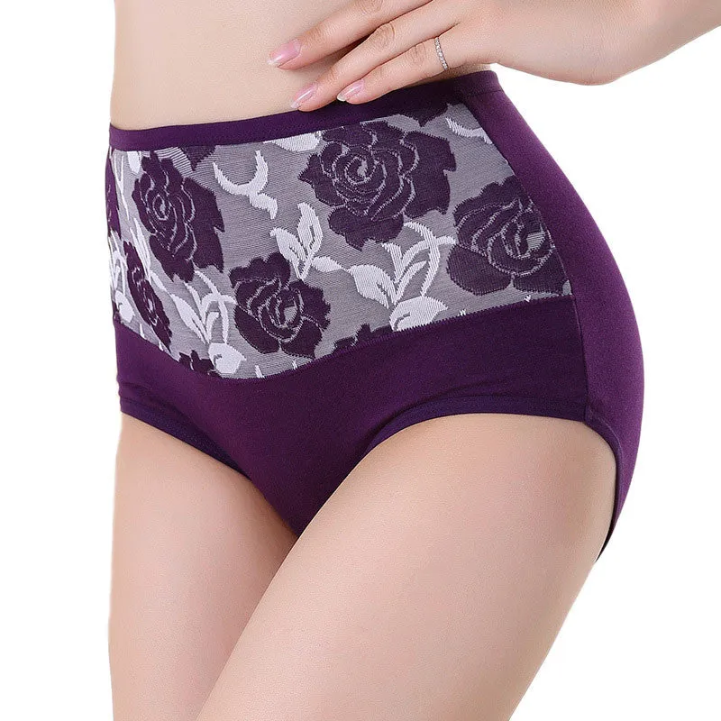 High Waist Cotton Women Briefs Sexy Healthy Panties Underwear Plus Size PP/L