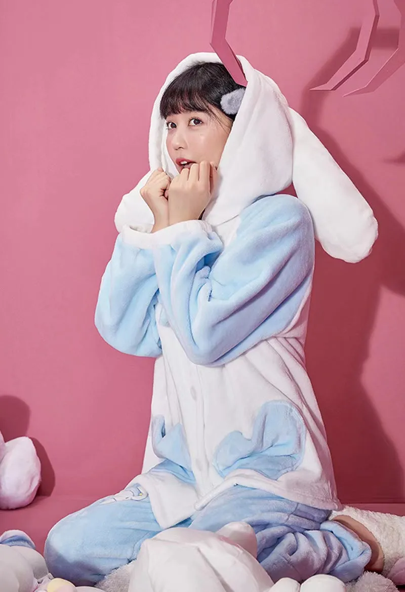 Kawaii Cinnamoroll Inspired button front Pajama set