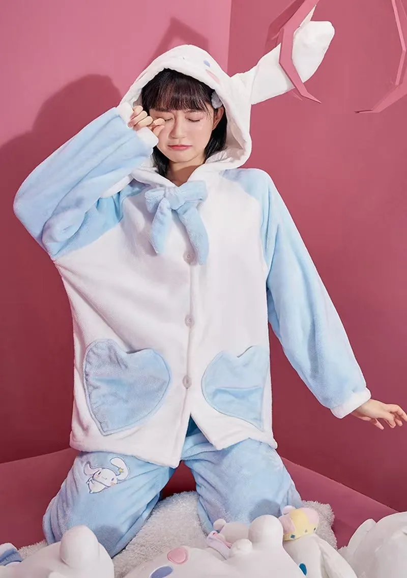 Kawaii Cinnamoroll Inspired button front Pajama set