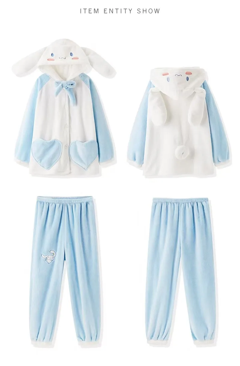Kawaii Cinnamoroll Inspired button front Pajama set
