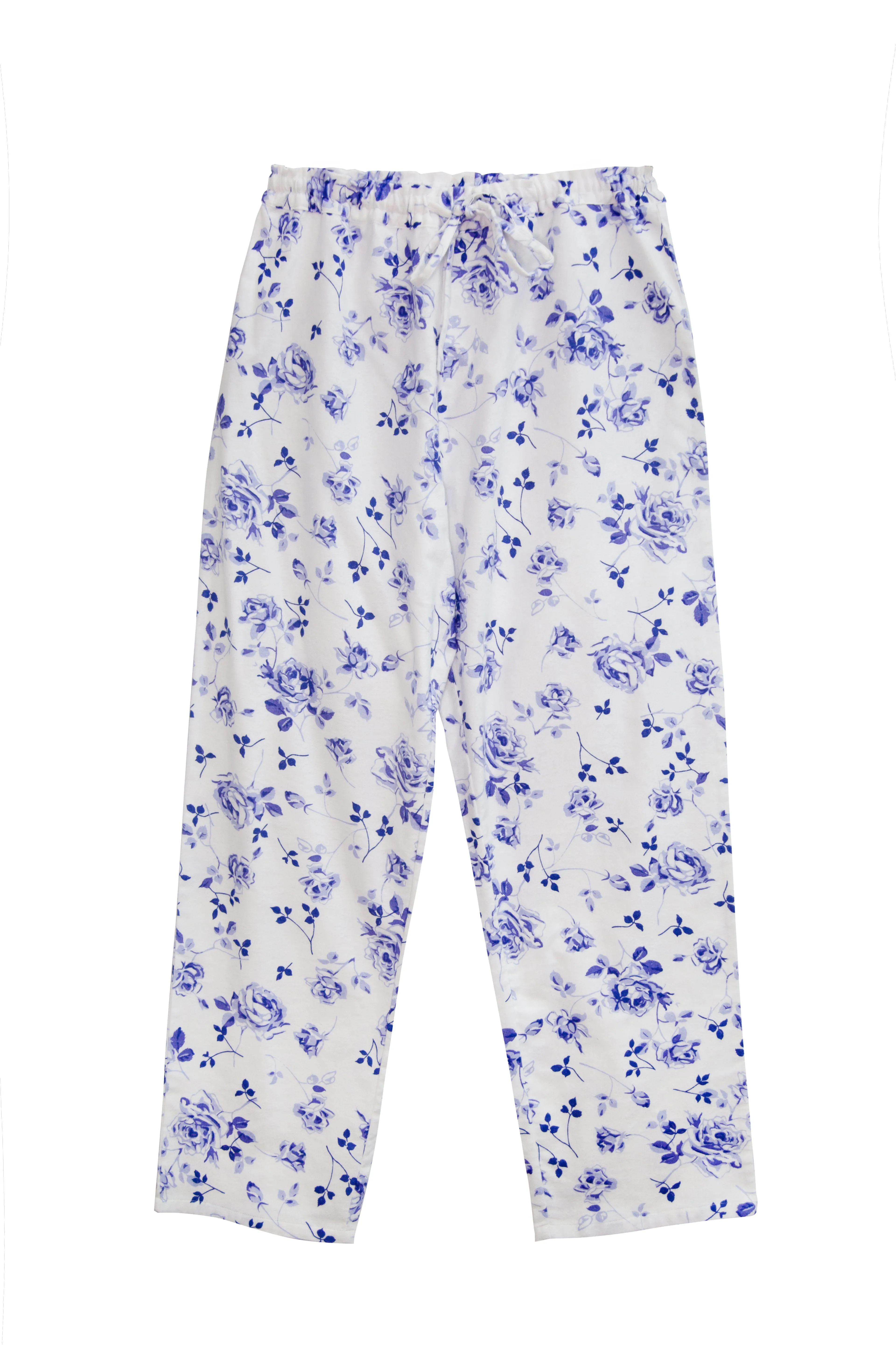 La Cera Porcelain Blue Floral Flannel PJ