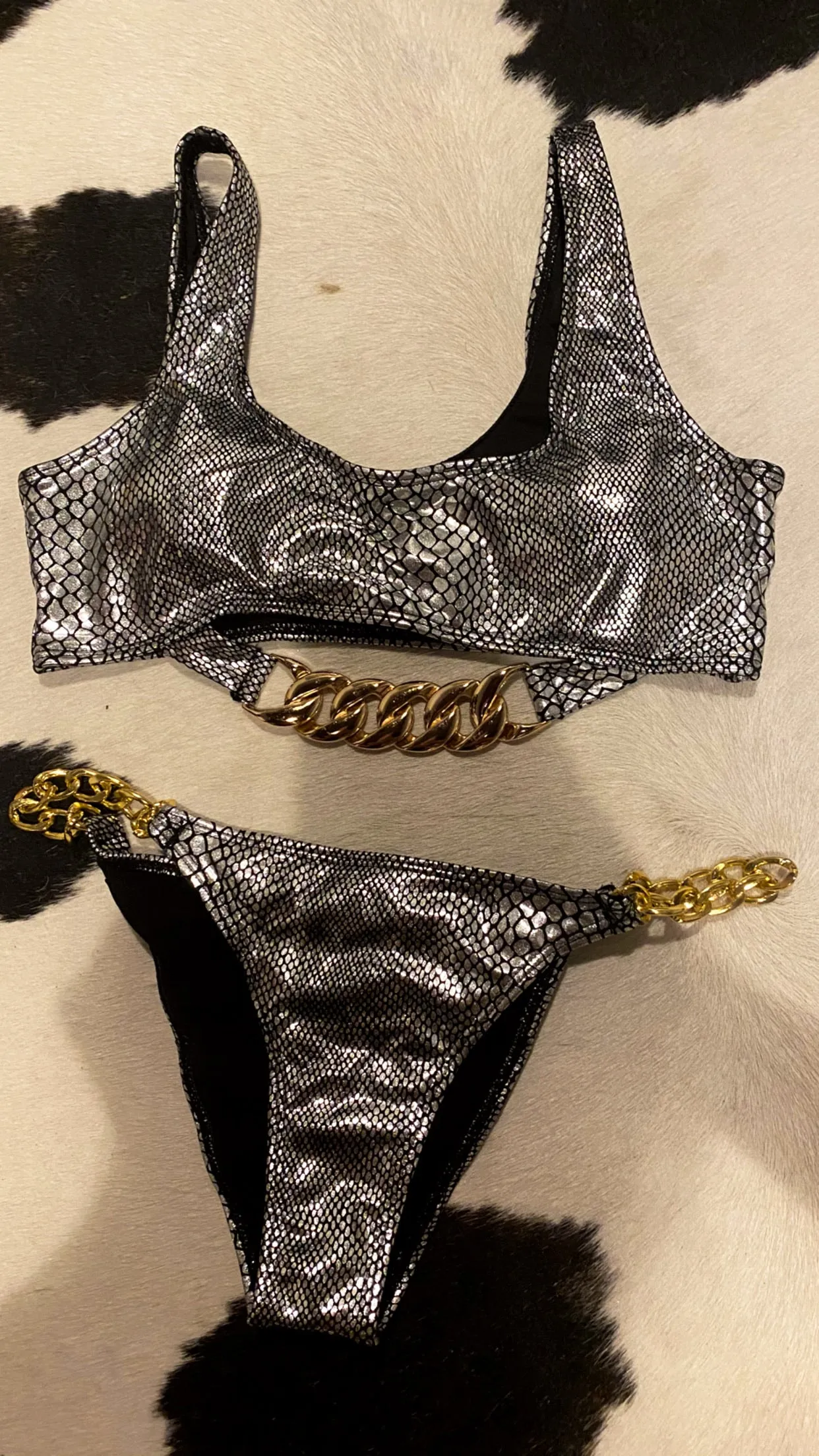 Metallic Snake Chain Bikini