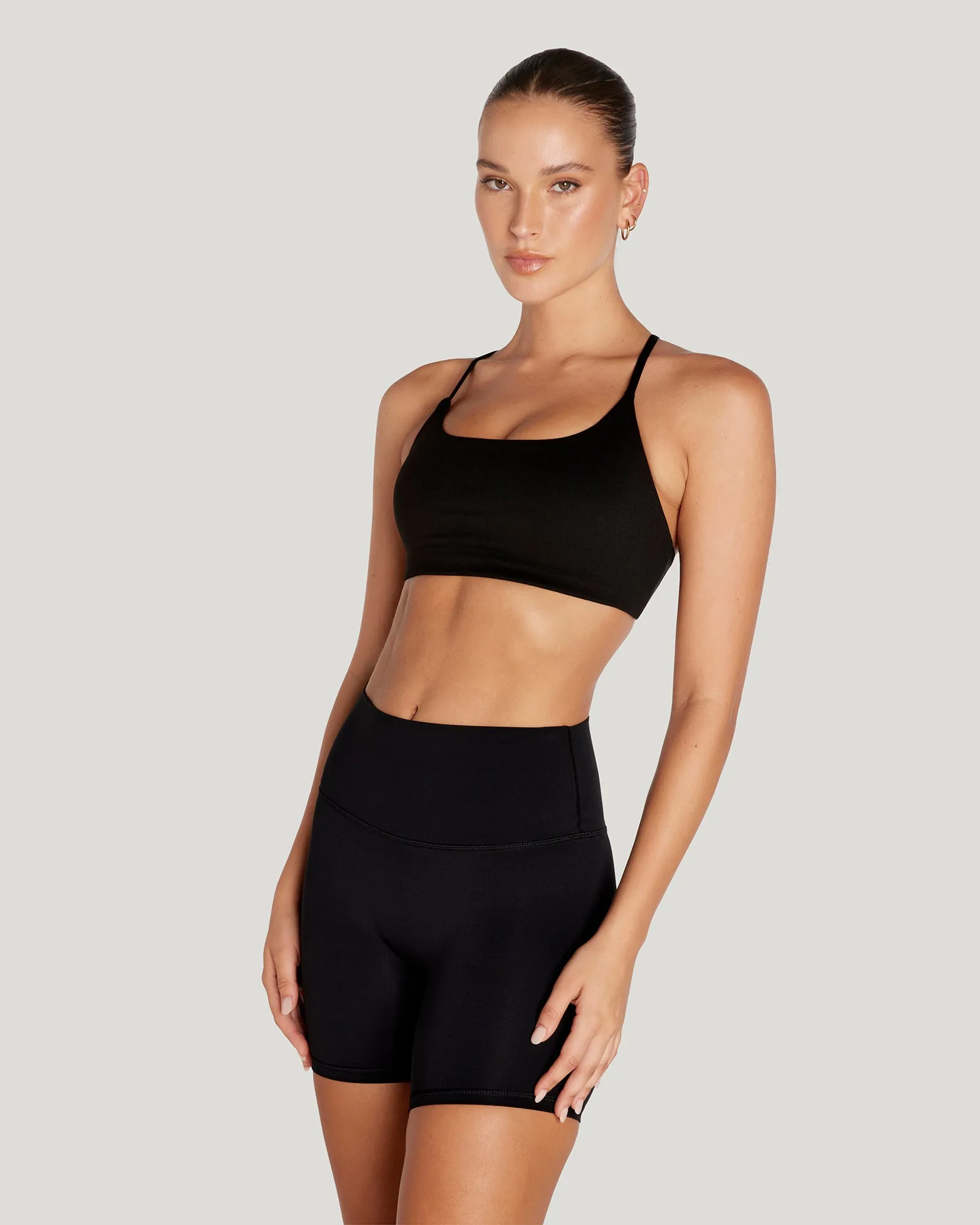 MOTION THIN STRAP BRA - BLACK