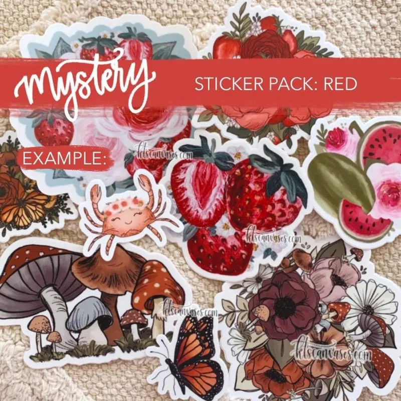 Mystery Sticker Pack: Red Stickers (30% off discount included)