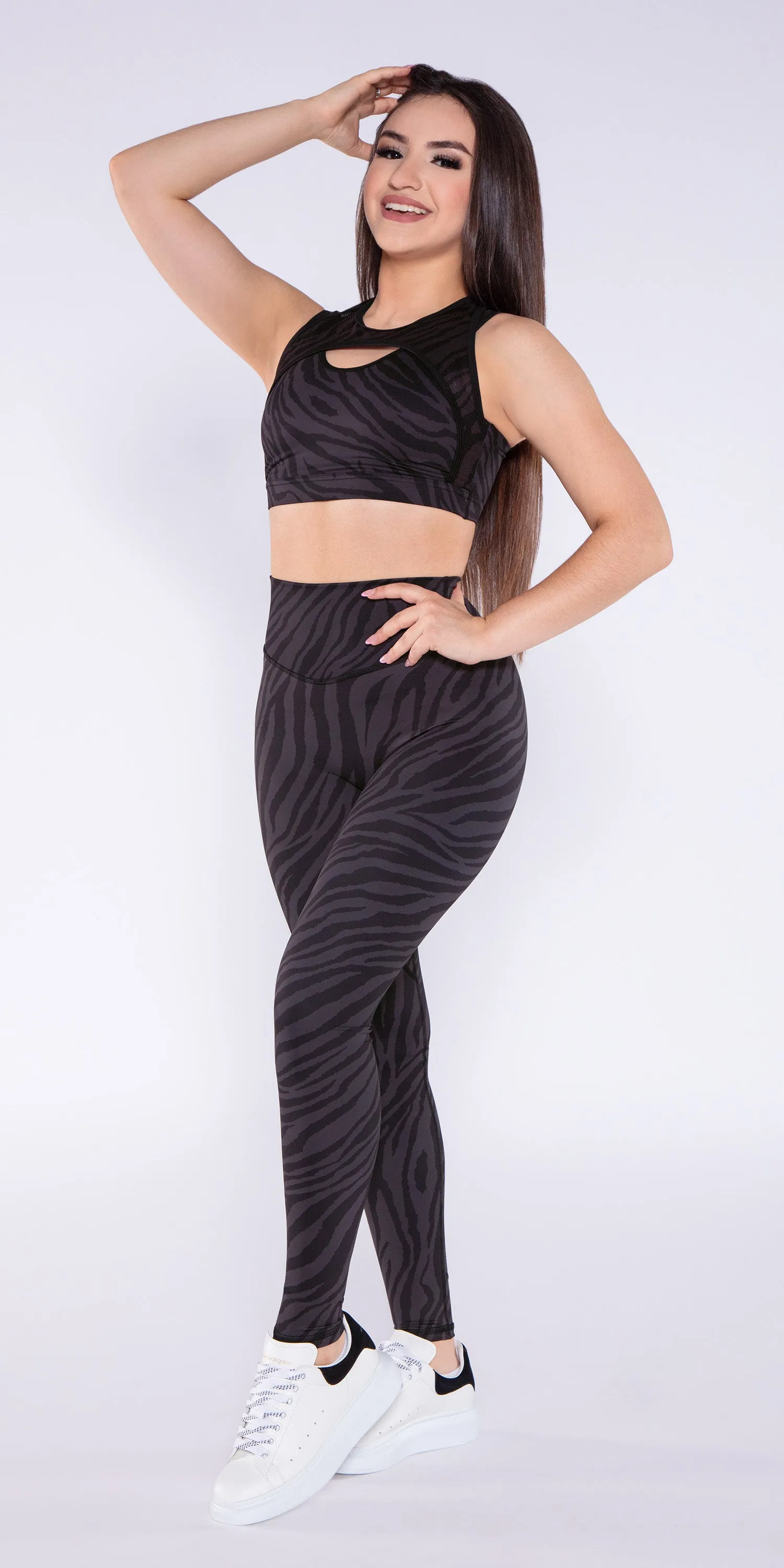 Night Zebra - Hybrid Sports Bra