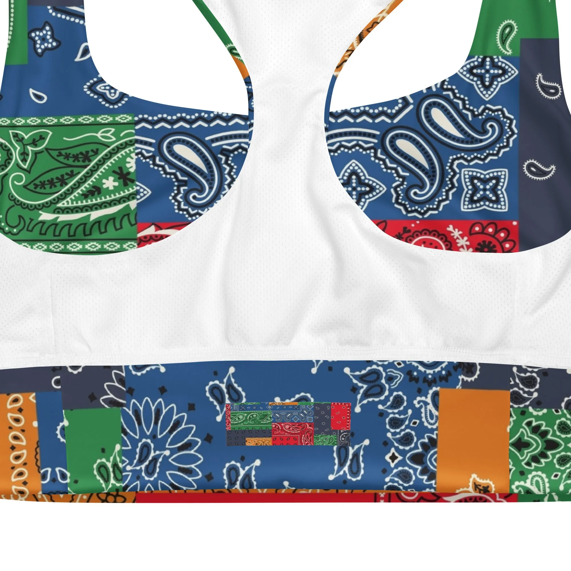 Paisley Bandana Longline sports bra
