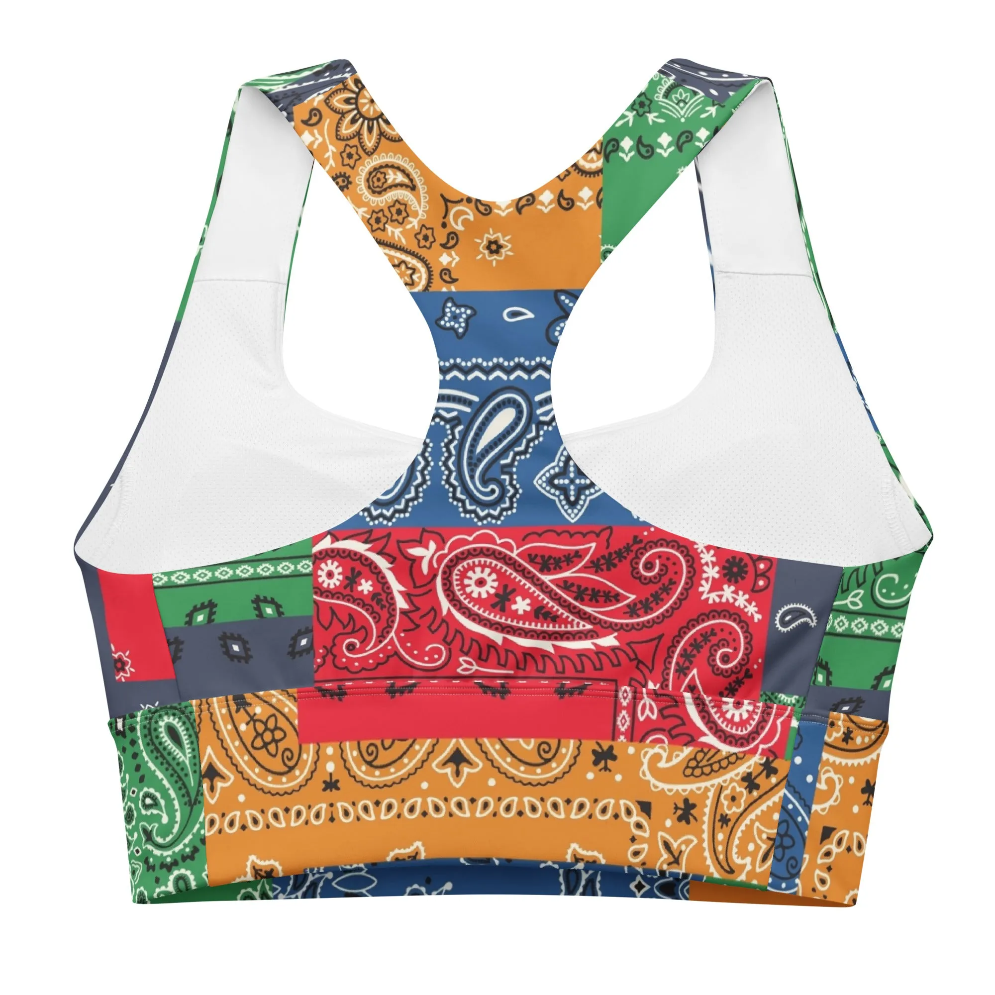 Paisley Bandana Longline sports bra
