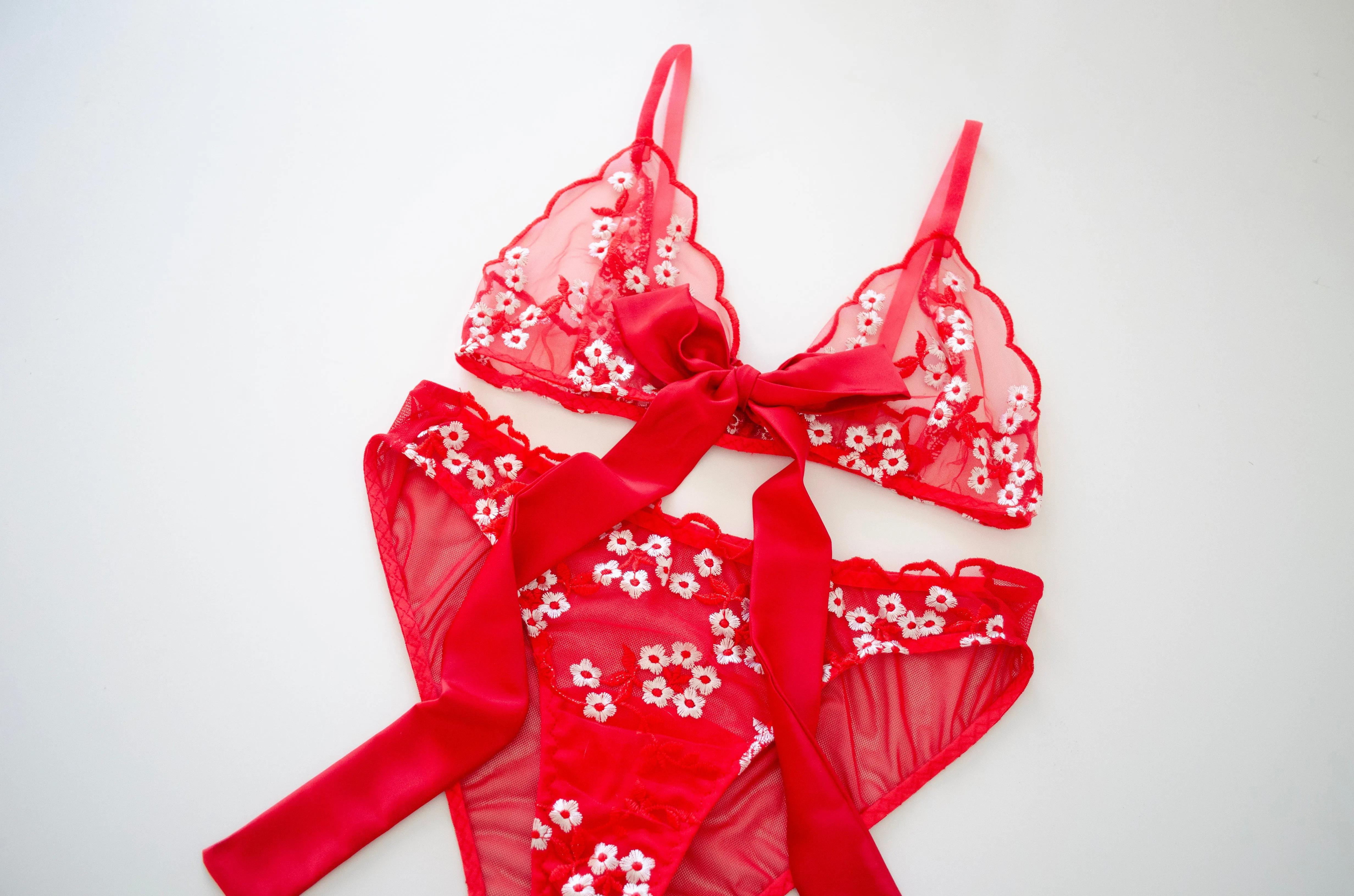 Rouge Floral Lace Set