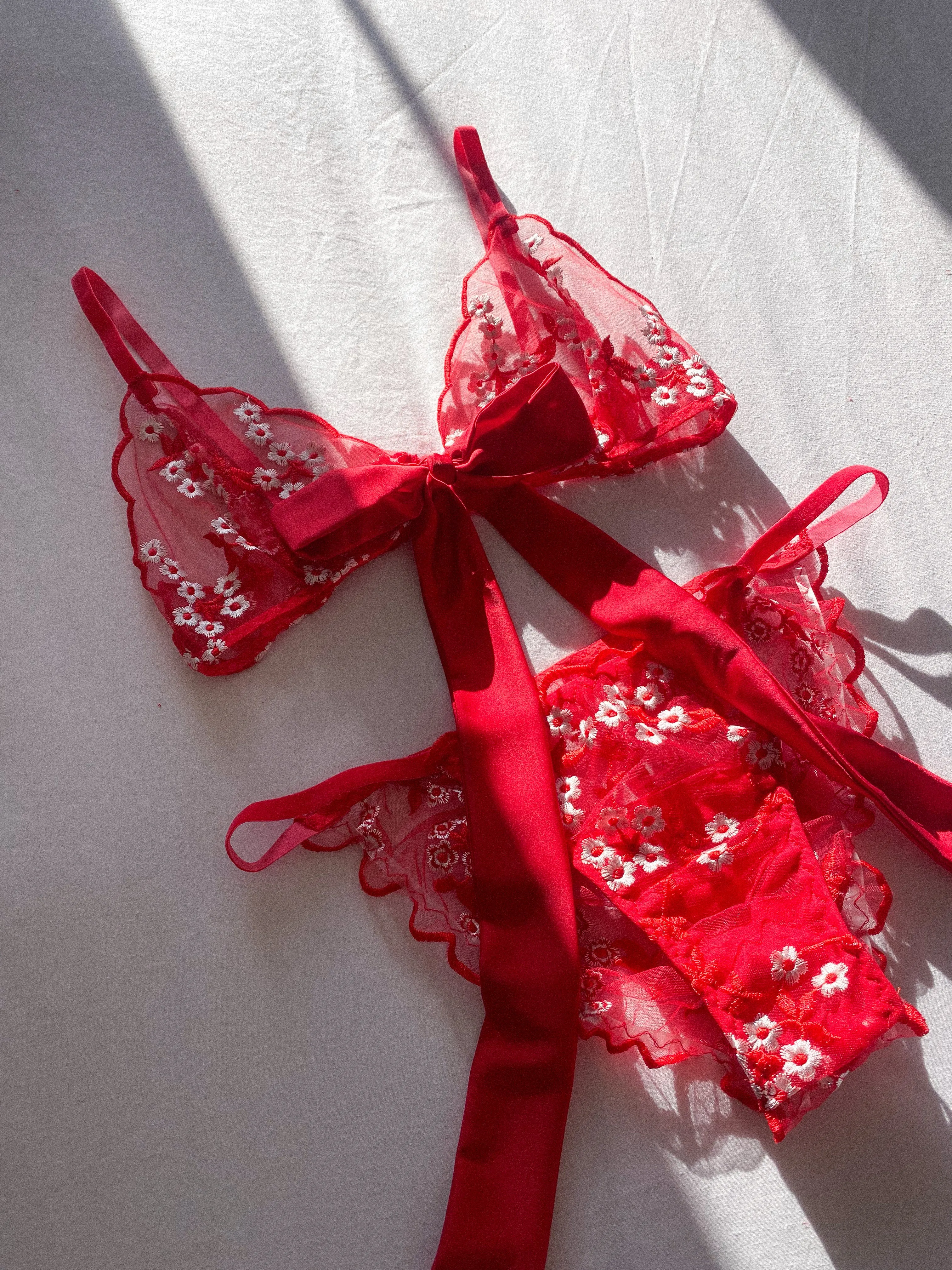 Rouge Floral Lace Set