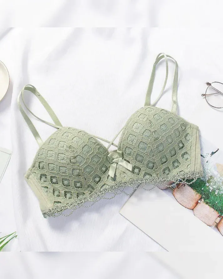 Sexy Lace Deep V Thin Wireless Seamless - Bra