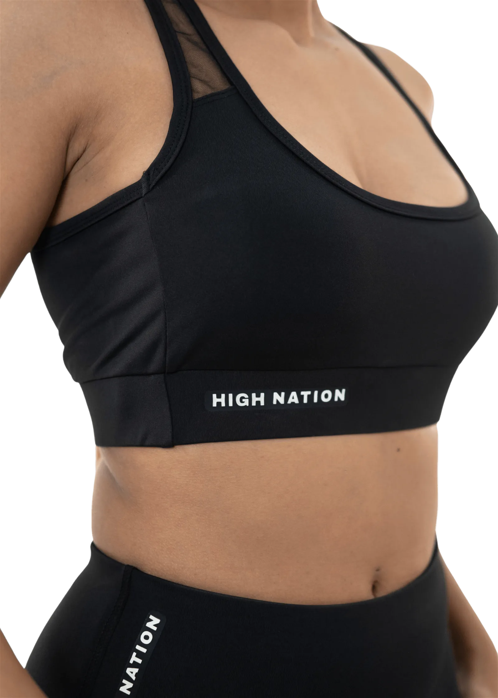 Solid Black Cross Back Sports Bra