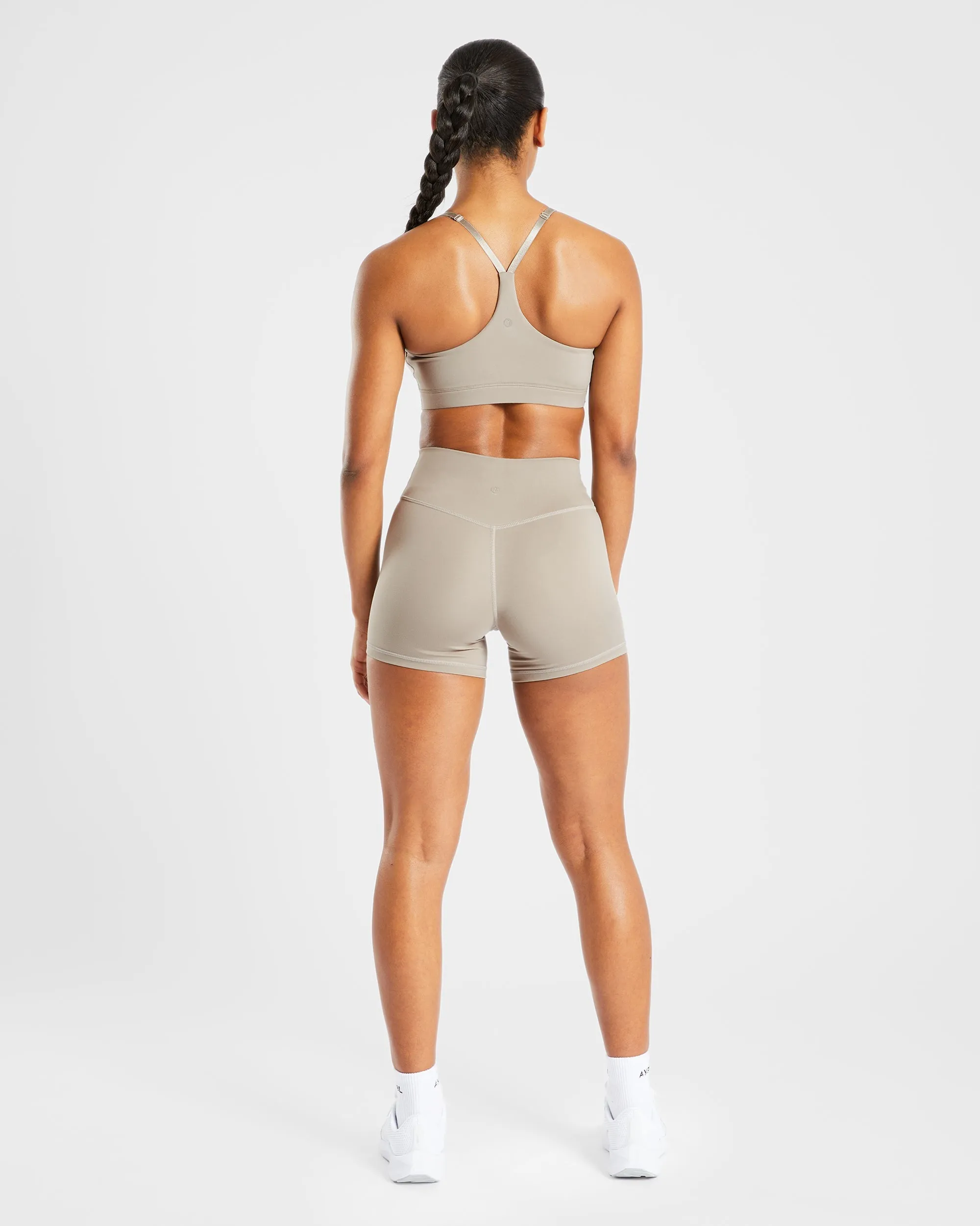 High-Quality Muted Taupe Staple Sports Bra