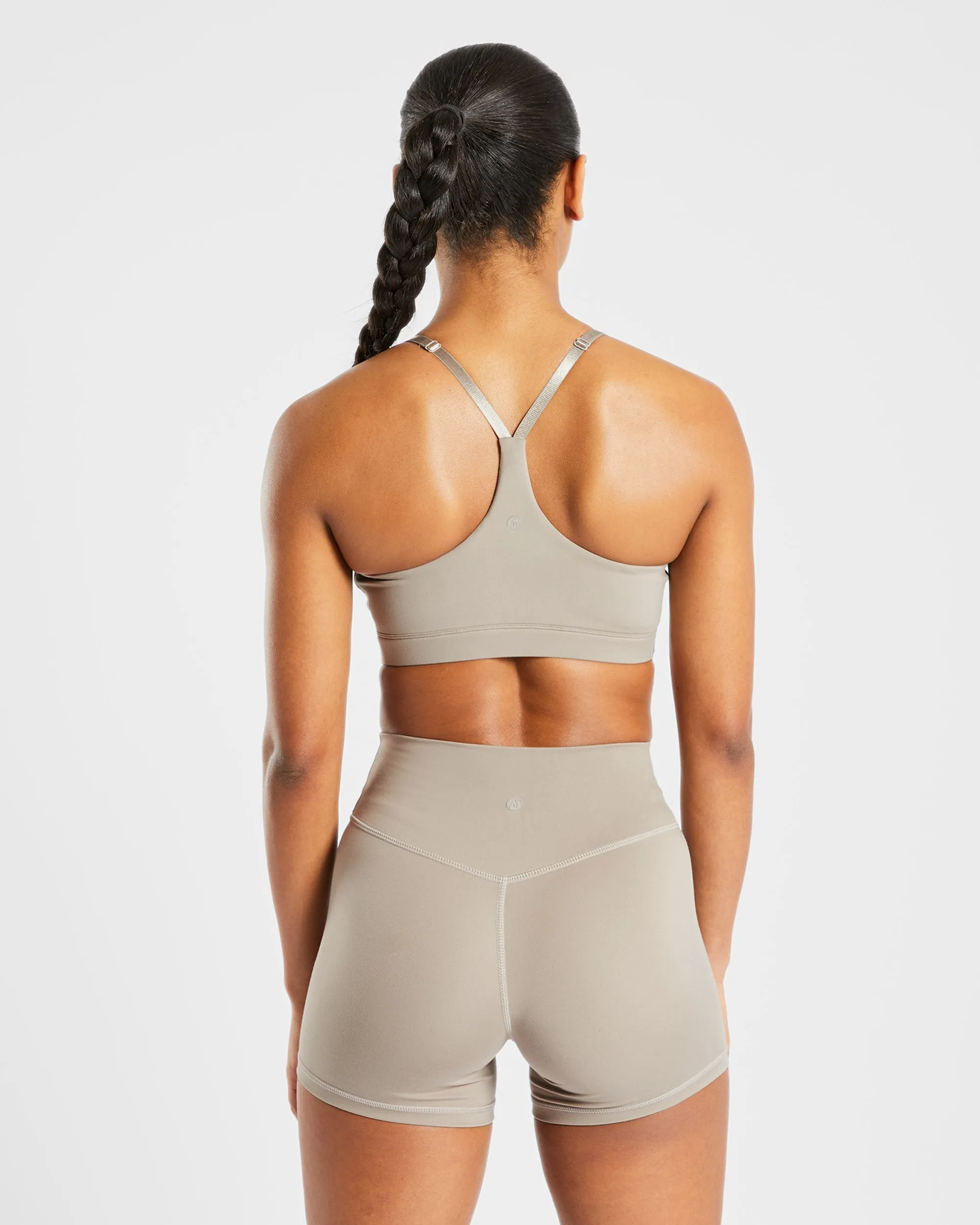 High-Quality Muted Taupe Staple Sports Bra
