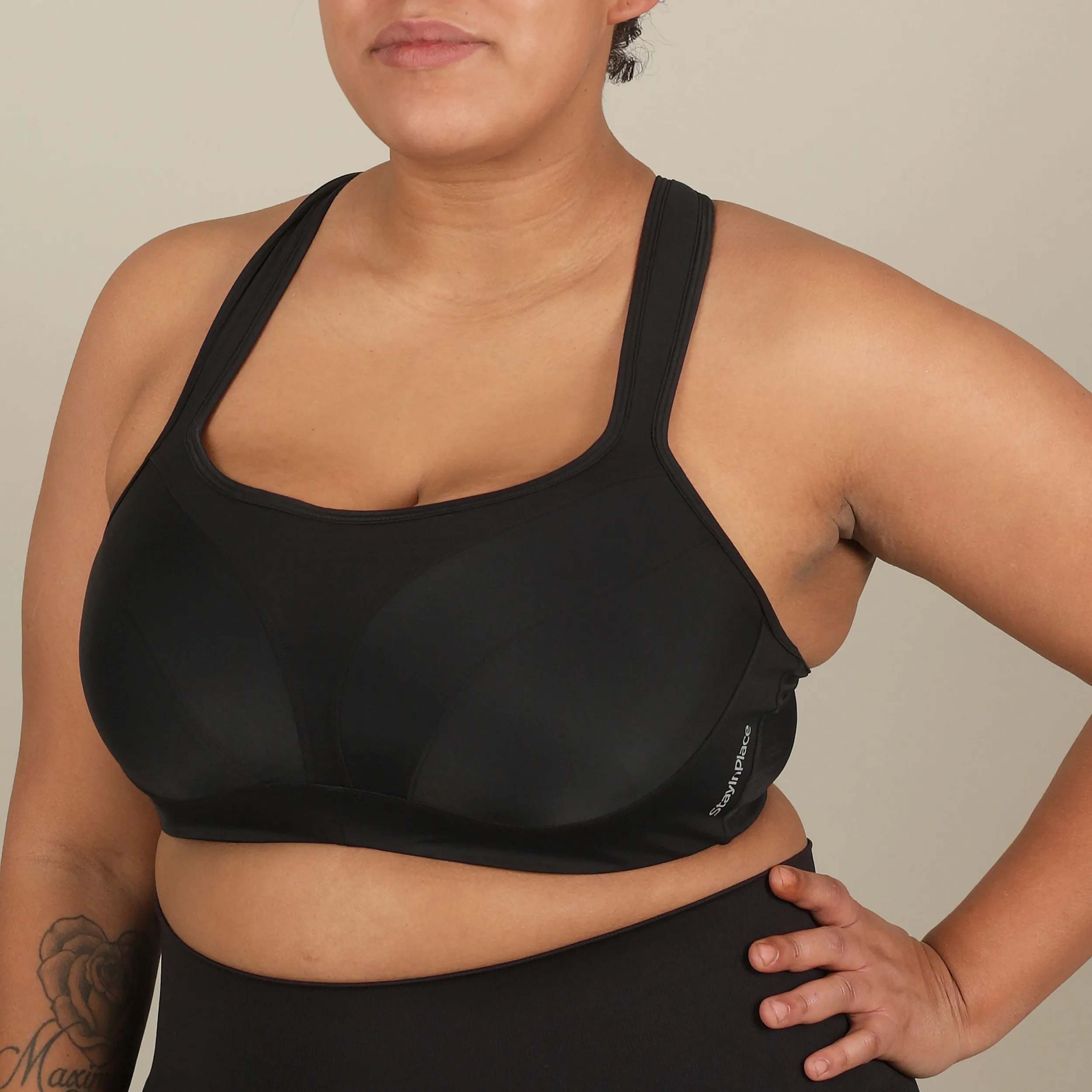 StayInPlace High Support Sports Bra F-cup Black | Buy StayInPlace High Support Sports Bra F-cup Black here | Outnorth